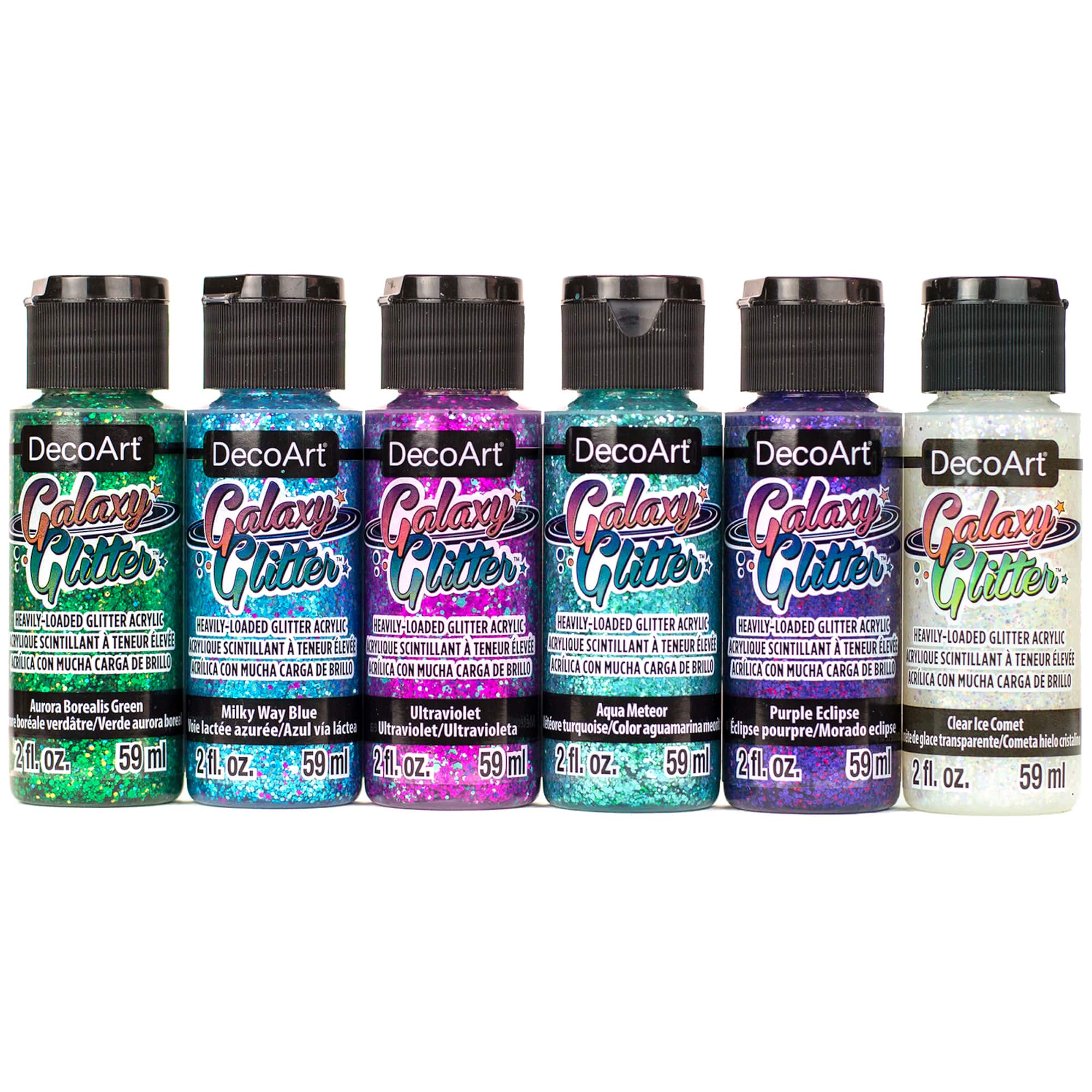 DecoArt® Galaxy Glitter™ 6 Color Mermaid Paint Set